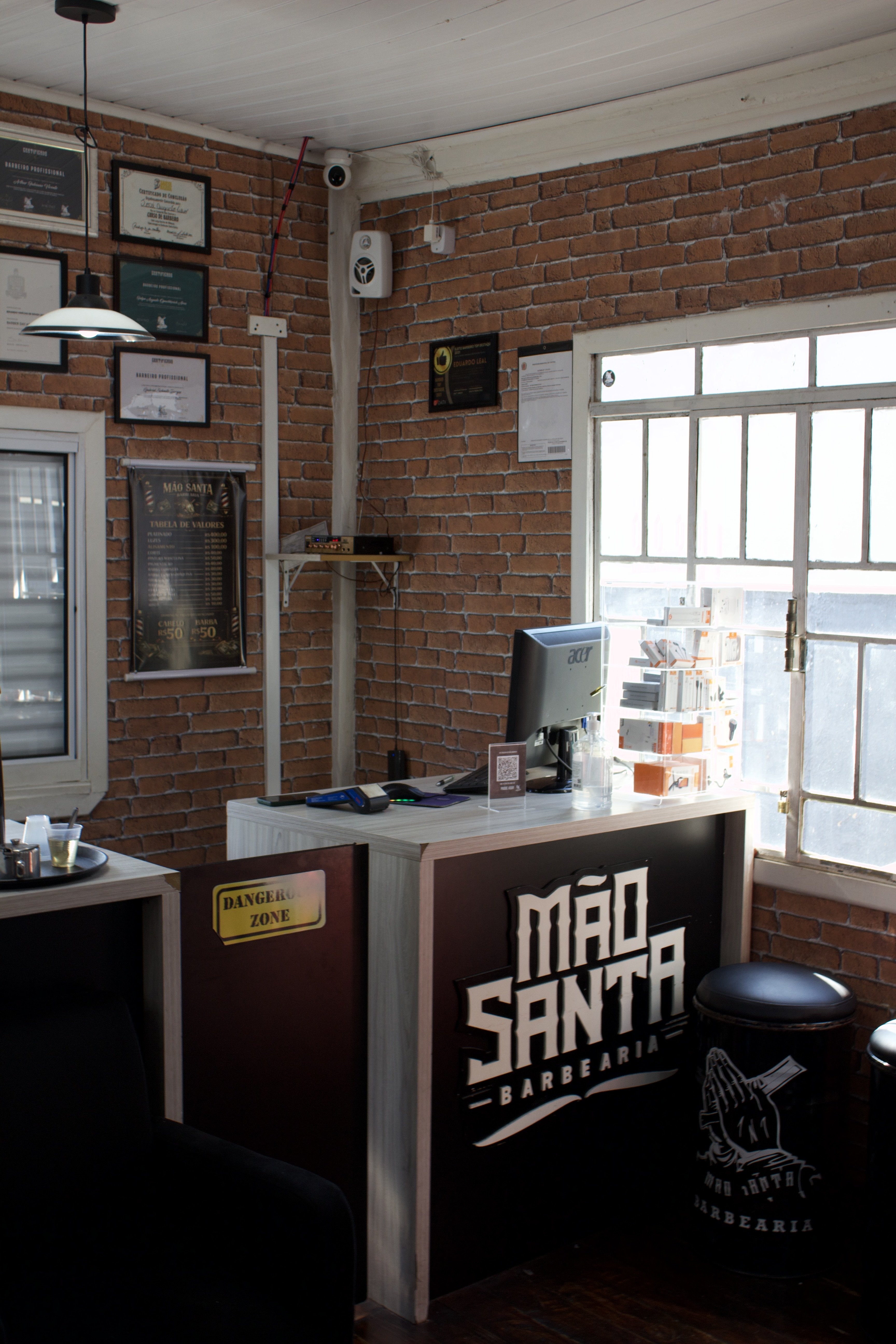 Recepção da Barbearia Mão Santa